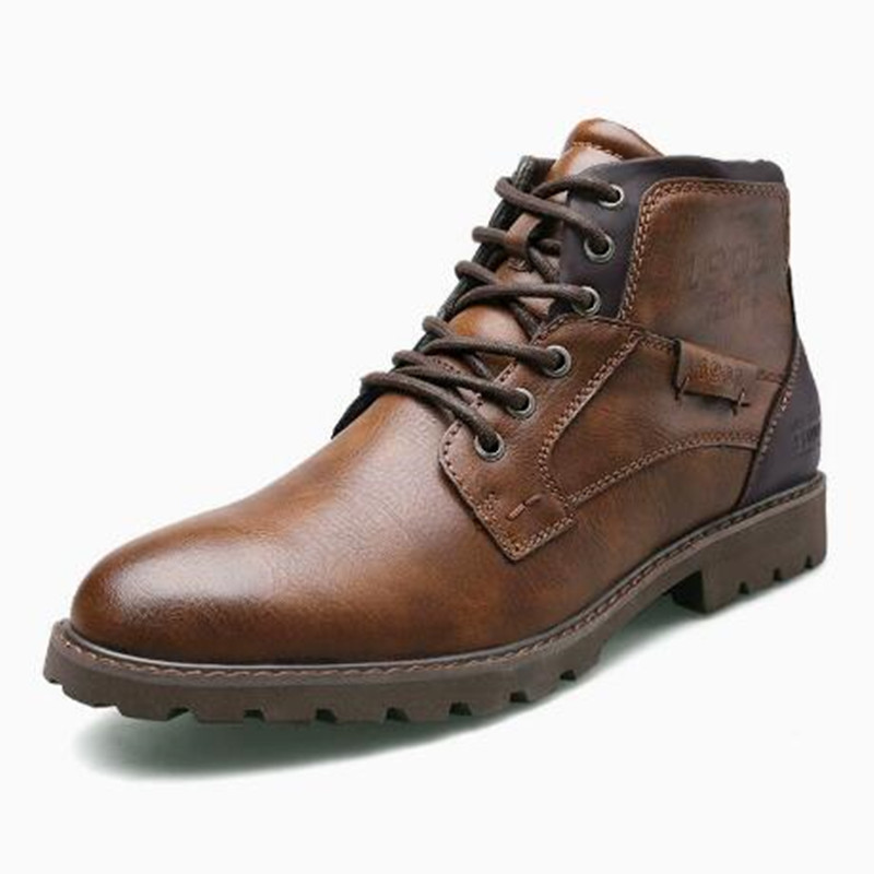 Crossfit Outdoor - Botas de Couro Masculinas de Cano